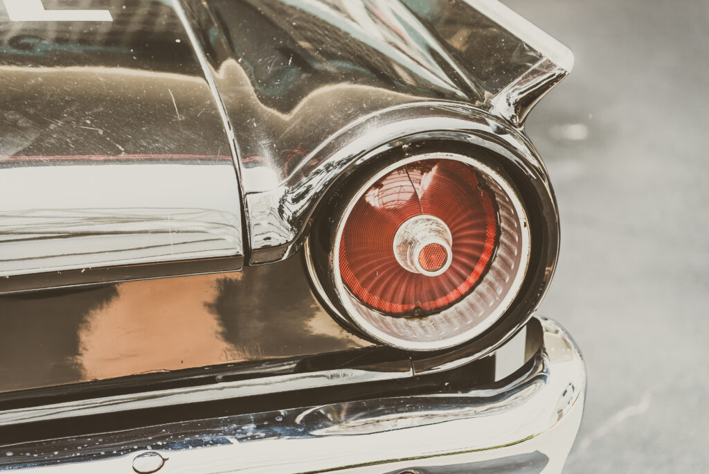 headlight lamp of vintage classic car